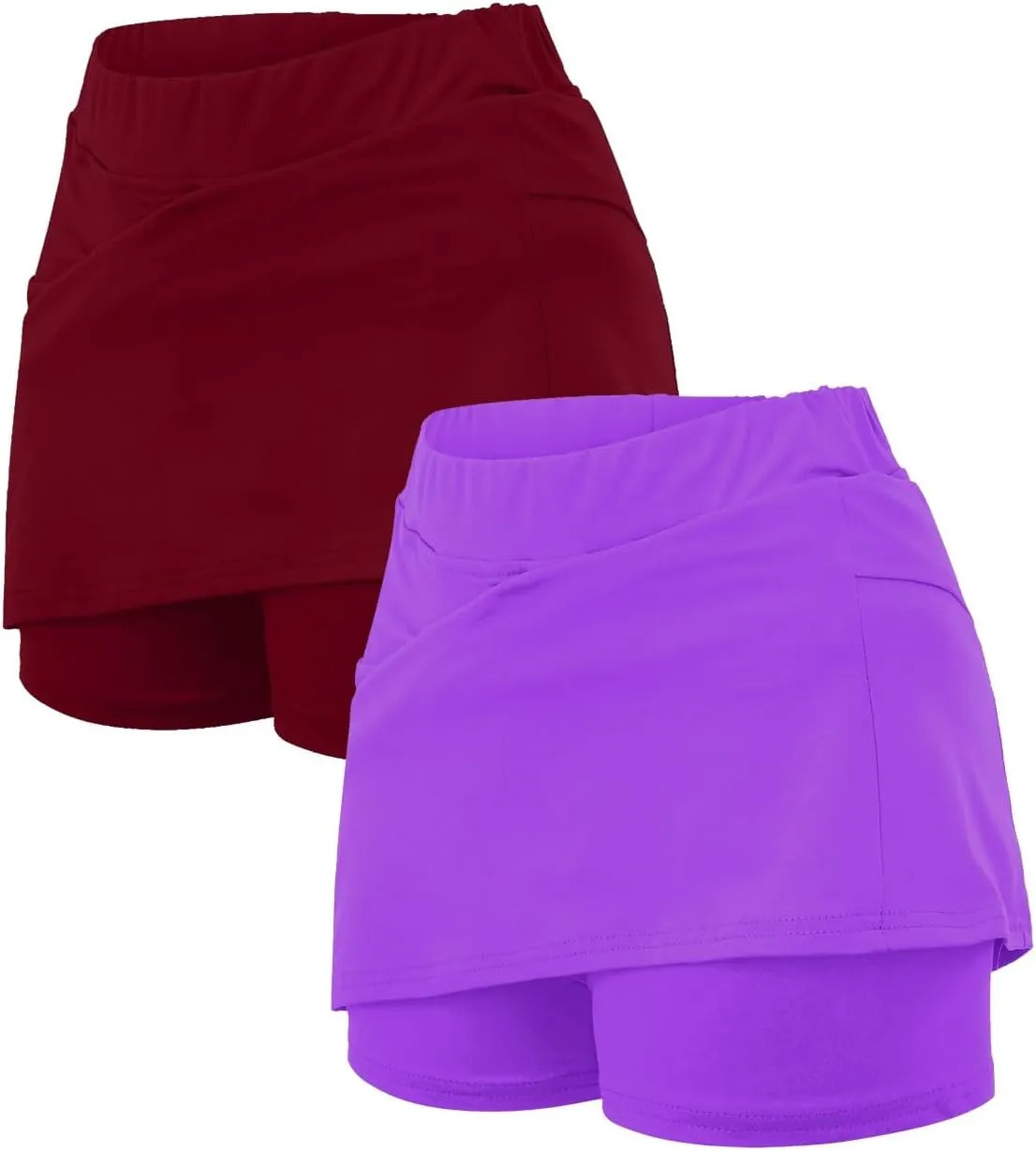 2PC Skorts for Women with Pockets High Waist Tummy Control Skirt Sports Lightweight Fashion Soft Yoga Mini Oufits