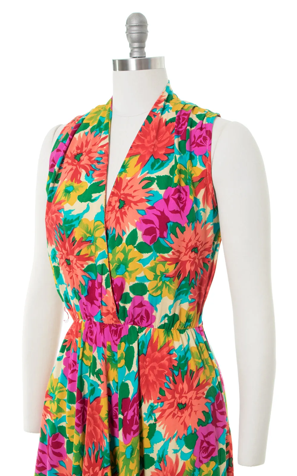 $65 DRESS SALE /// 1990s Floral Rayon Sundress | small/medium