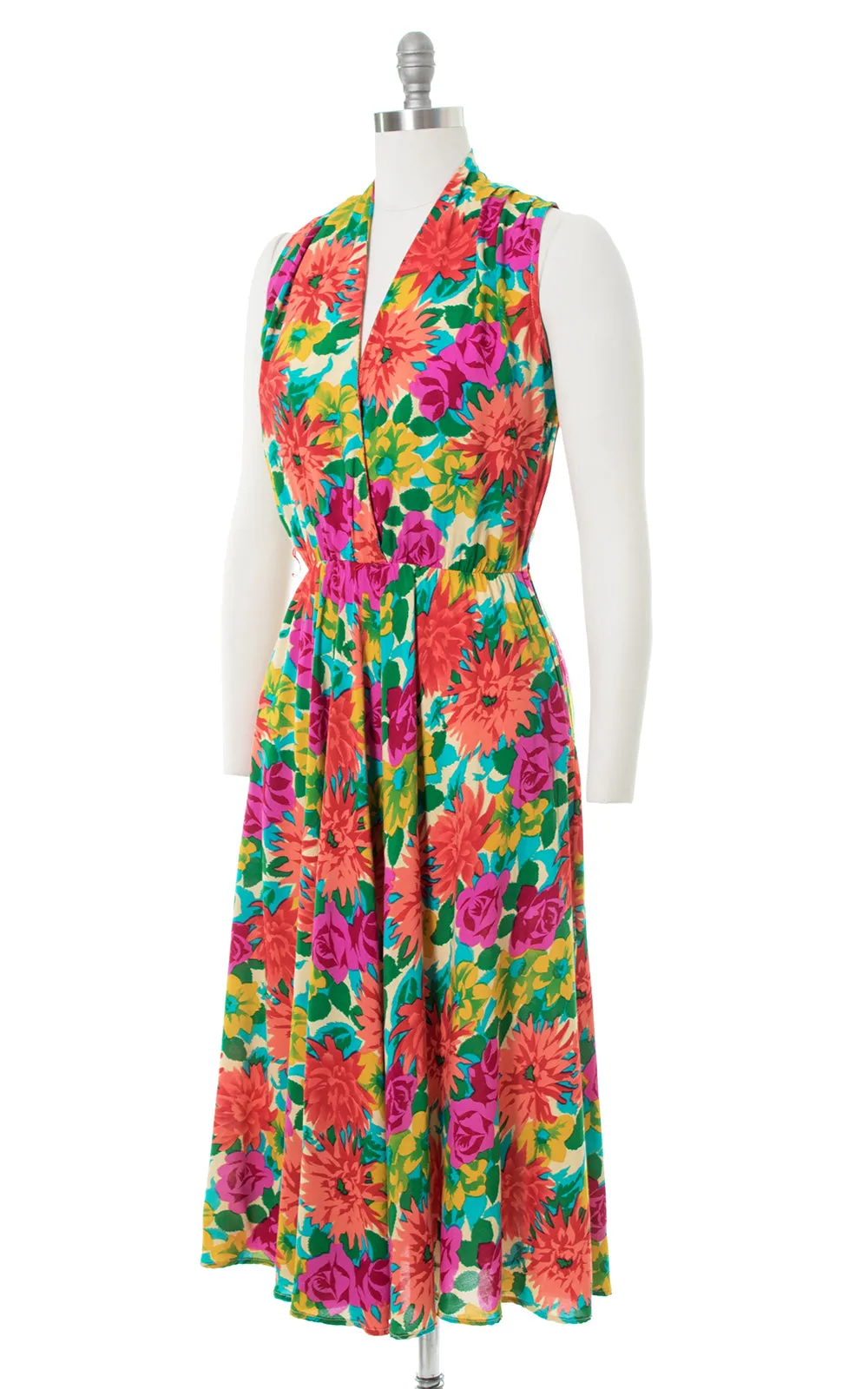 $65 DRESS SALE /// 1990s Floral Rayon Sundress | small/medium