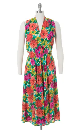$65 DRESS SALE /// 1990s Floral Rayon Sundress | small/medium