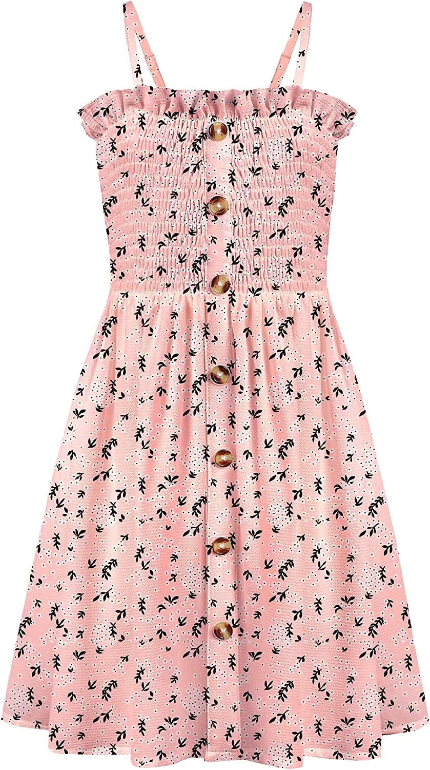 Arshiner Girl's Summer Sleeveless Casual Sundress