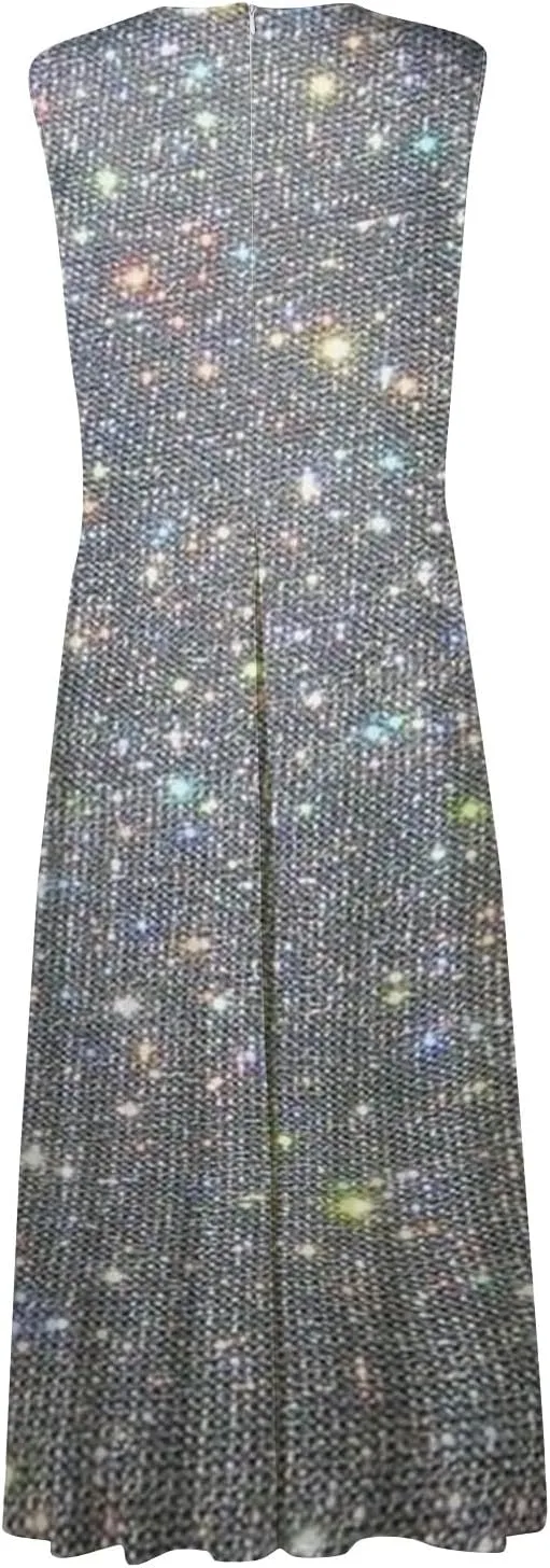 Azeralia Spring Dresses for Women 2024 V-Neck Sleeveless Sun Dress for Beach Vacation Sundresses for Women Plus Size Dresses