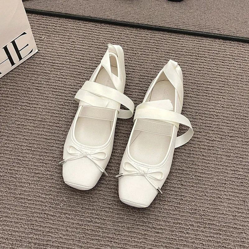 binfenxie 2024 Spring Women Ballet Flats Fashion Elegant Cross Strap Shoes Ladies Comfort Street Style Soft Sole Ballerinas Shoes