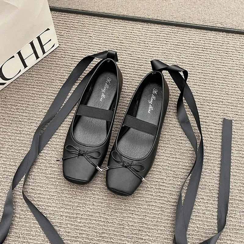 binfenxie 2024 Spring Women Ballet Flats Fashion Elegant Cross Strap Shoes Ladies Comfort Street Style Soft Sole Ballerinas Shoes