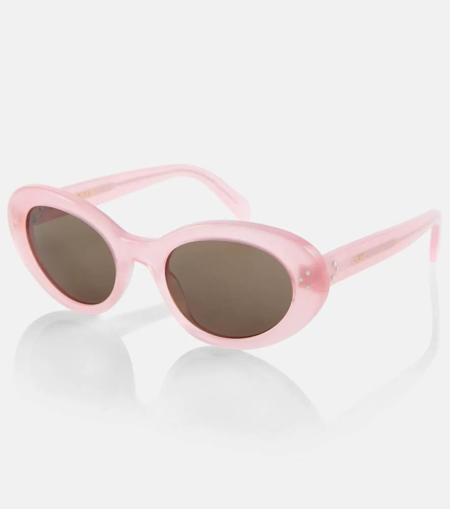 Bold 3 Dots Celine Oval Sunglasses, Pink