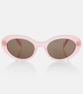 Bold 3 Dots Celine Oval Sunglasses, Pink