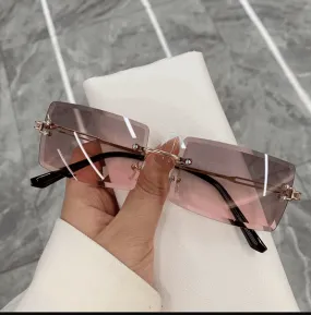 Bold Frameless Rectangle Sunglasses