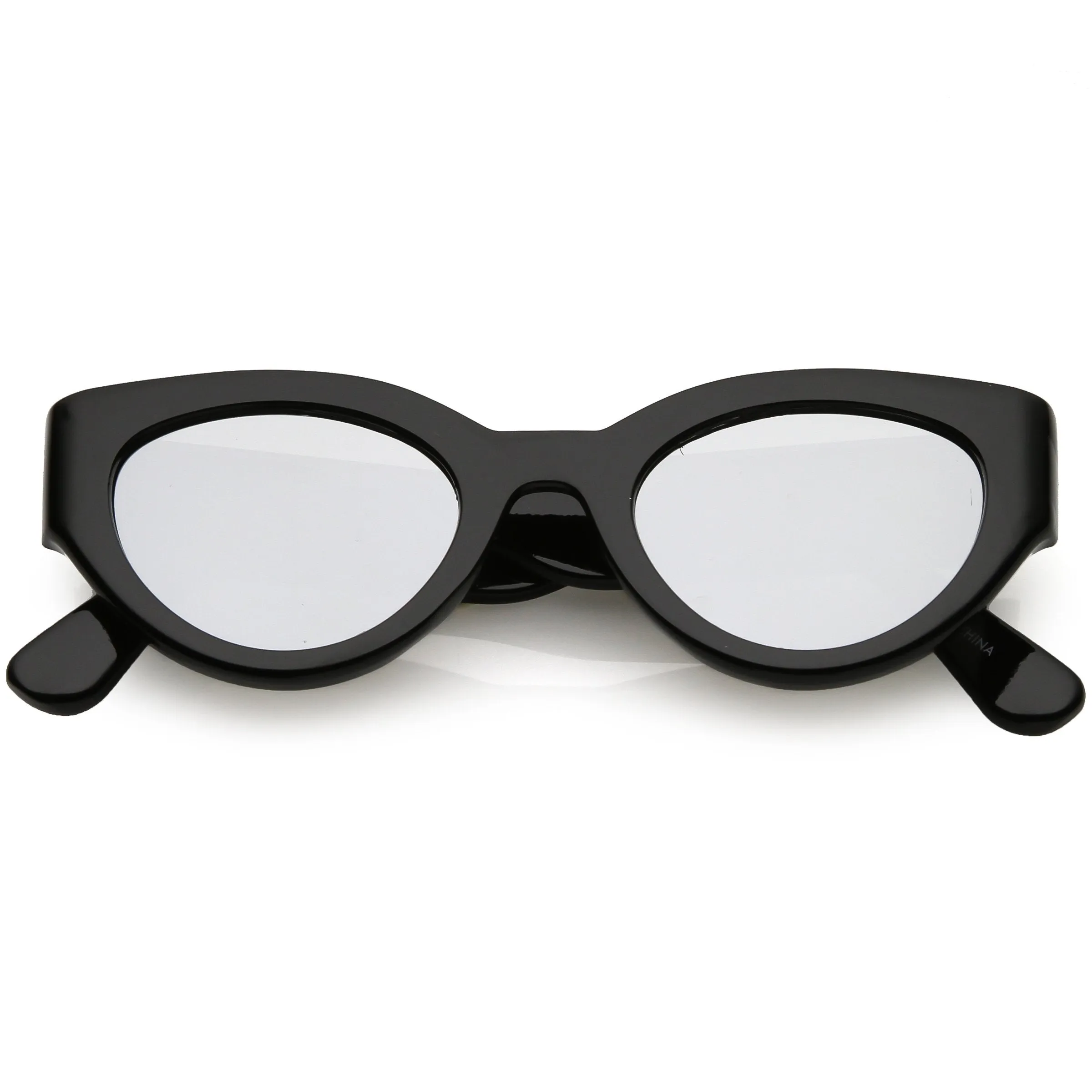Bold Retro Fashion Oval Mirrored Flat Lens Sunglasses C544