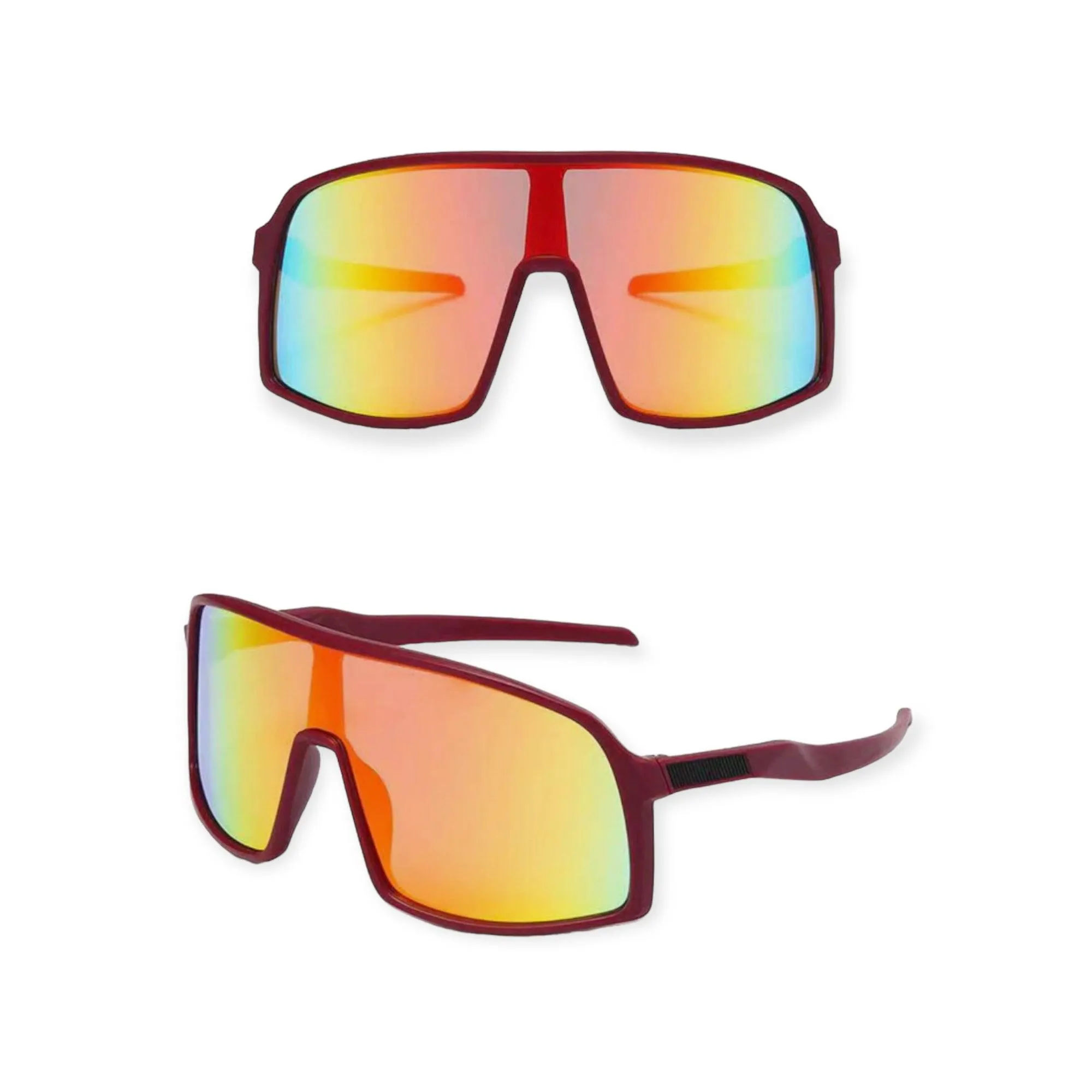 Bold Wrap Around Mirror Sunglasses