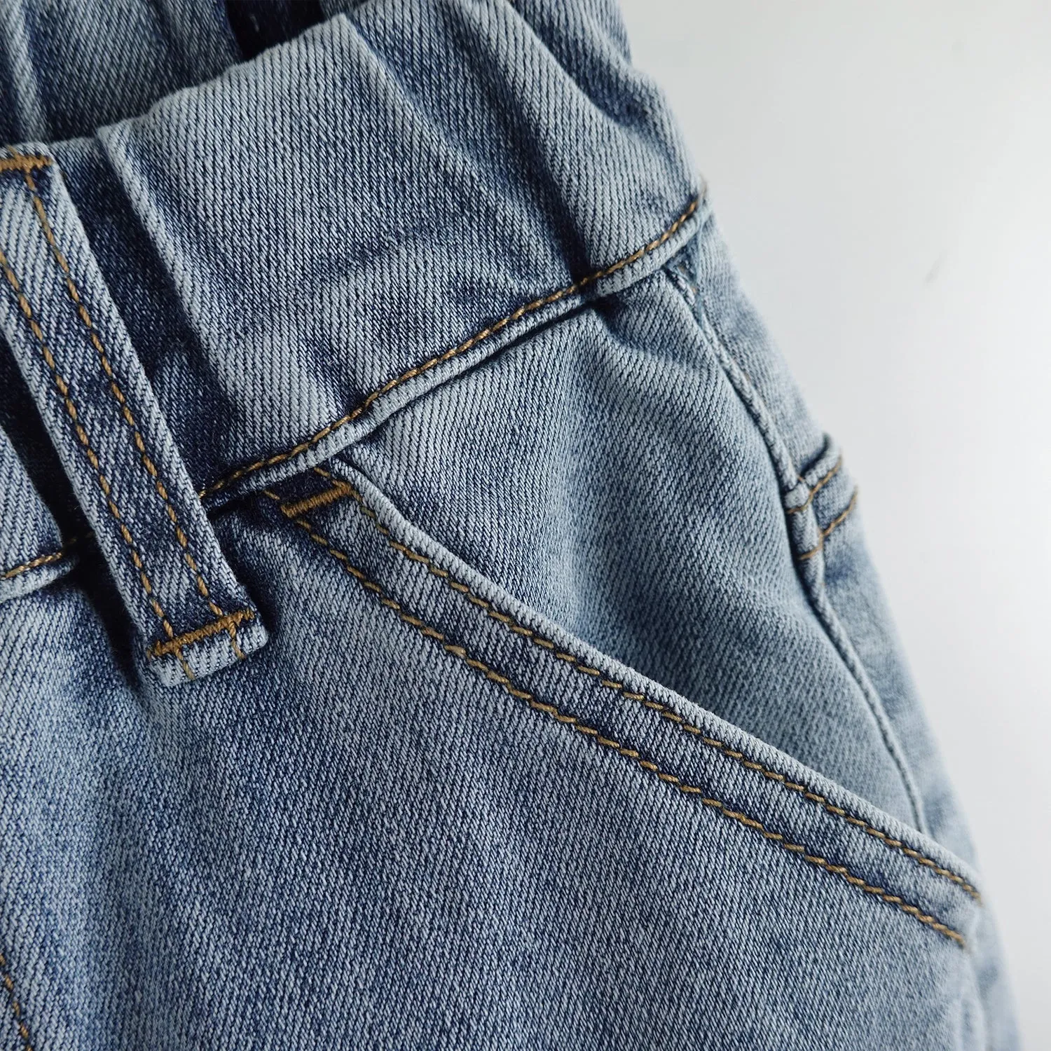 Boys Jeans,Little Big Girls Elastic Waist with D-ring Cargo Stretch Denim Pants