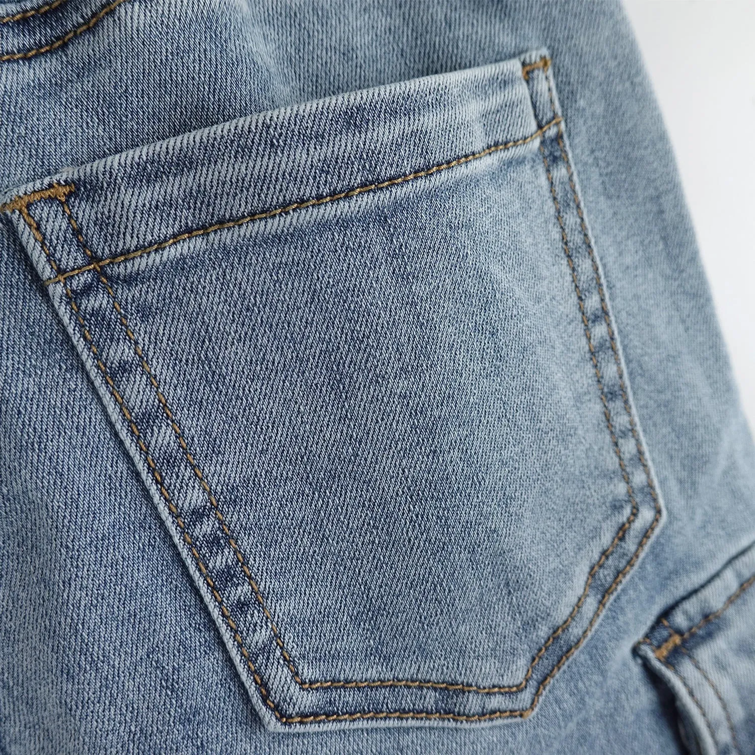 Boys Jeans,Little Big Girls Elastic Waist with D-ring Cargo Stretch Denim Pants