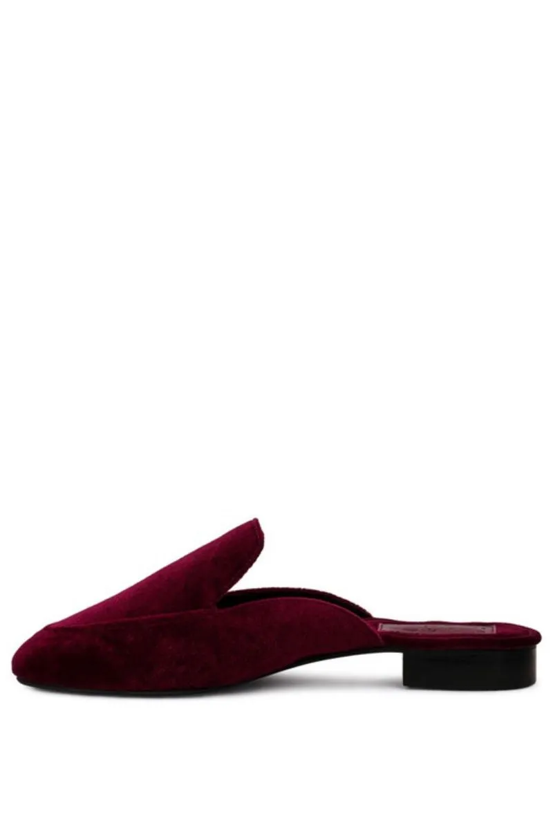 Burgundy Velvet Mules