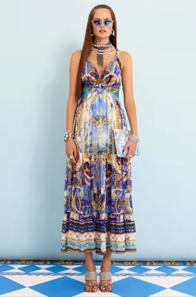 Camilla - Views Of Vesuvius T Back Gathered Panel Dress