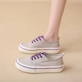 Canvas Lace Up Shallow Casual Solid Color Comfort Runner Outsole Fashion Skateboard