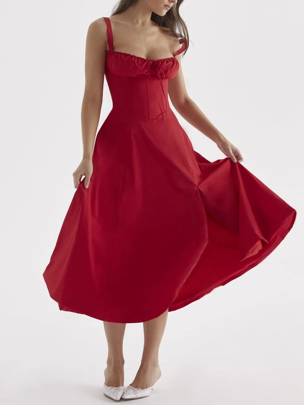 Carmen Red Rose Bustier Sundress