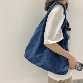 Casual large-capacity one-shoulder denim bag