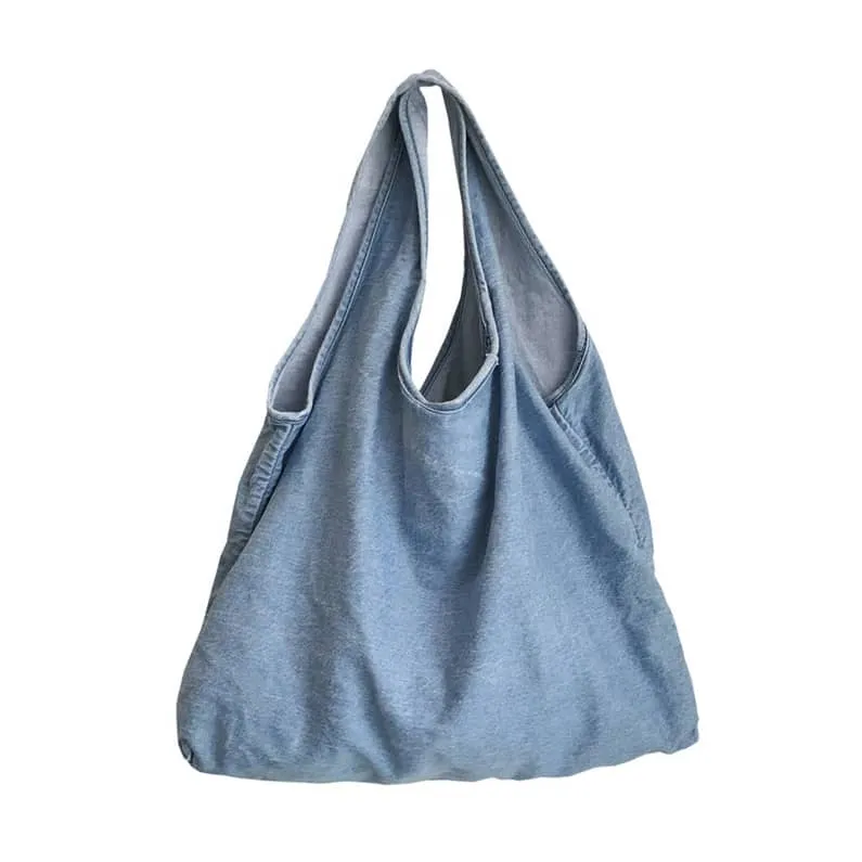 Casual large-capacity one-shoulder denim bag