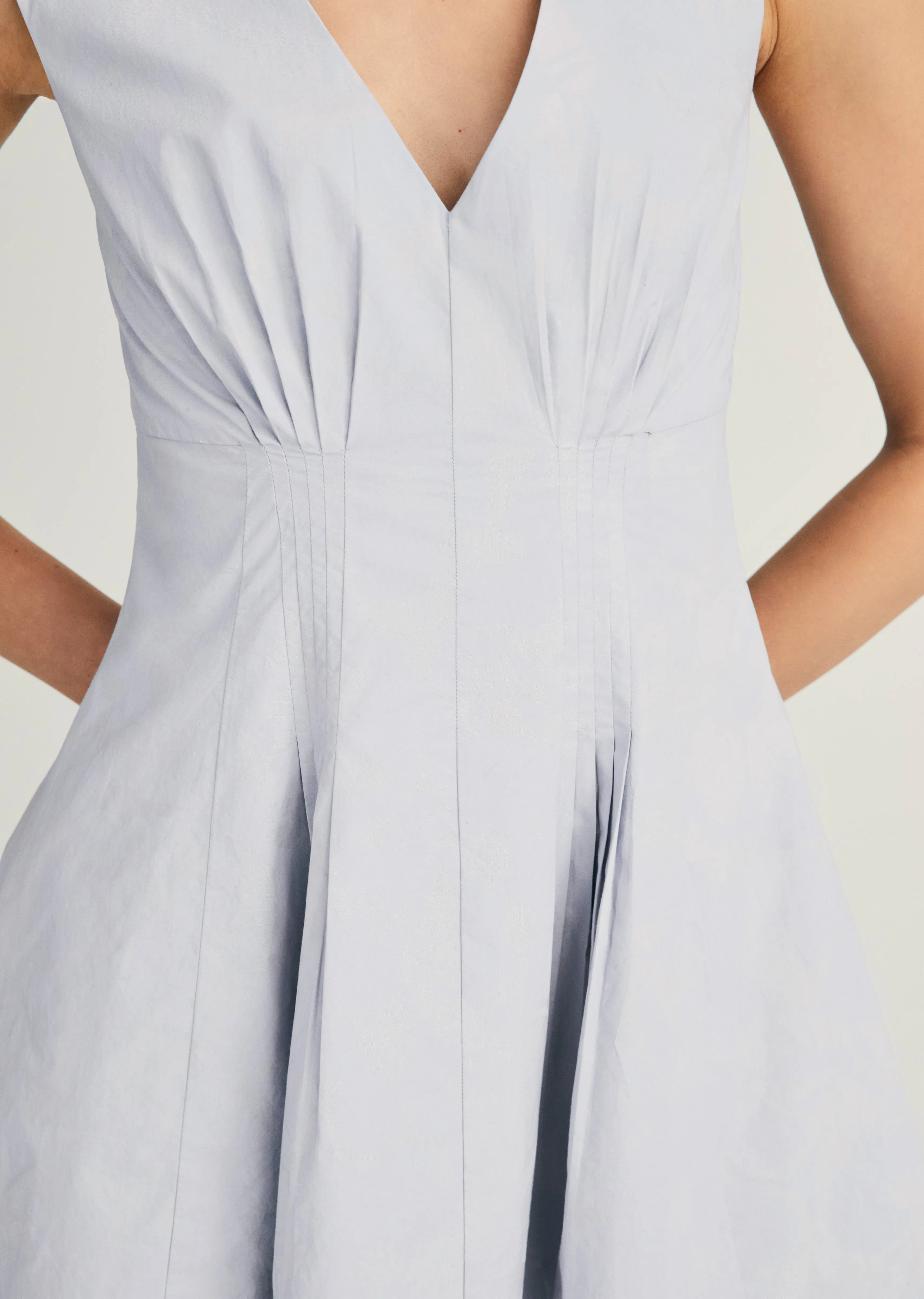 Concha Sleeveless V-Neck Dress - Periwinkle