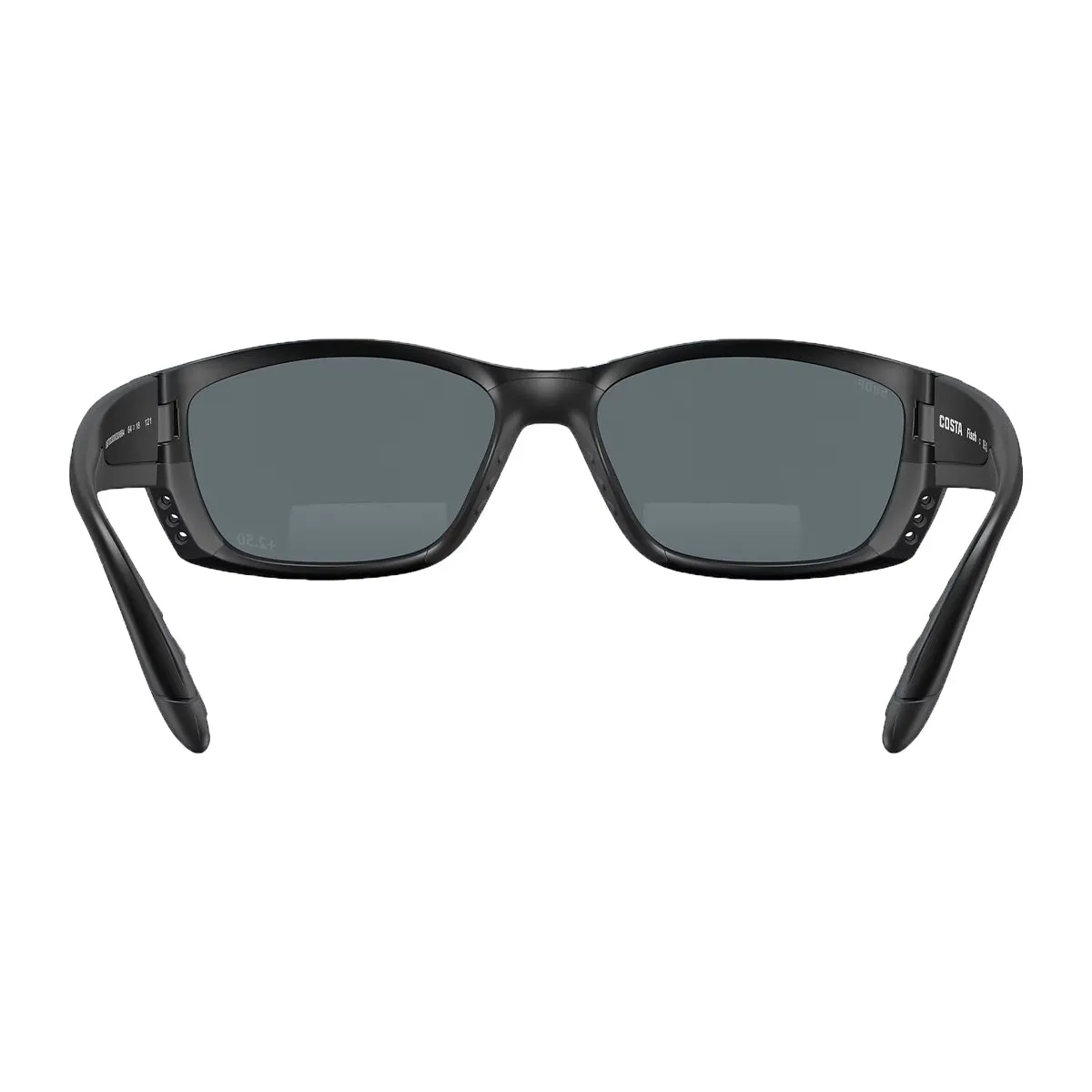 Costa Fisch Sunglasses Matte Black Gray Blue Mirror 580P C-Mate  2.50
