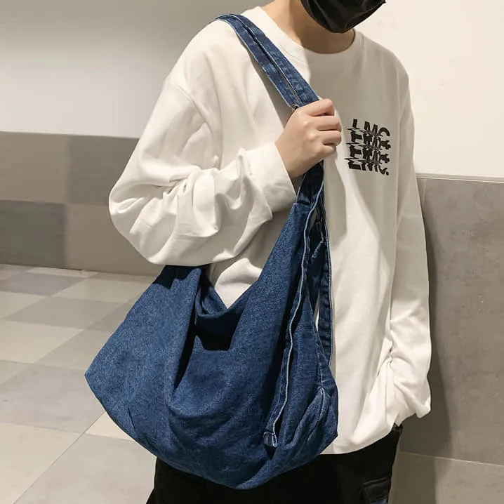 Denim crossbody bag canvas shoulder bag