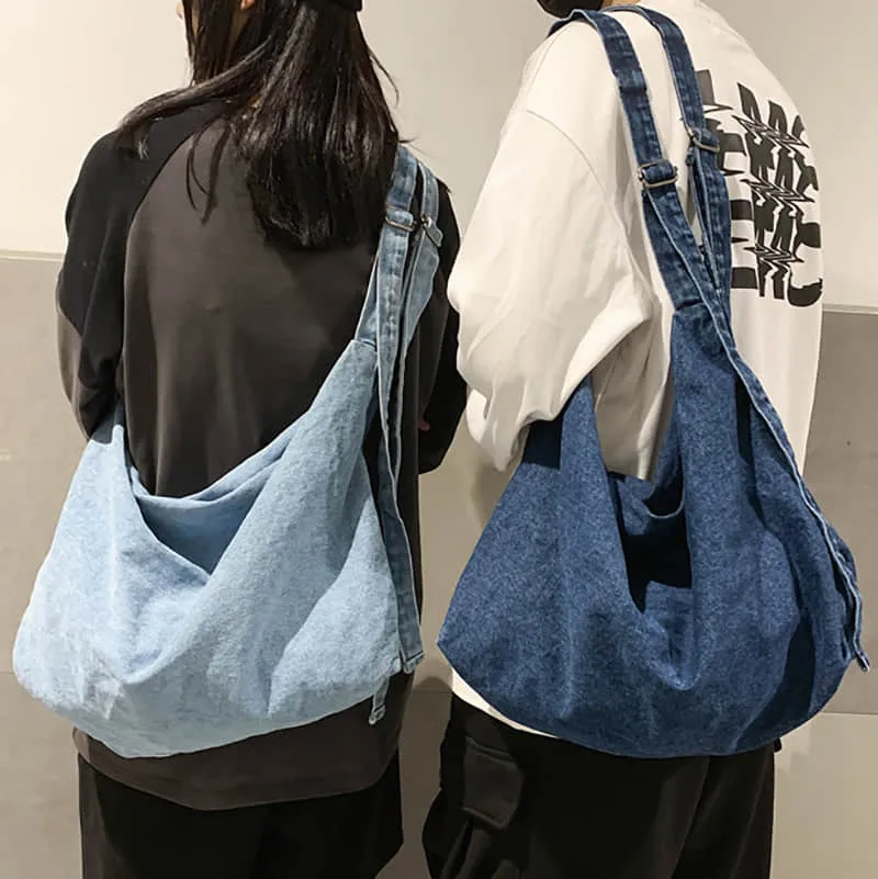 Denim crossbody bag canvas shoulder bag