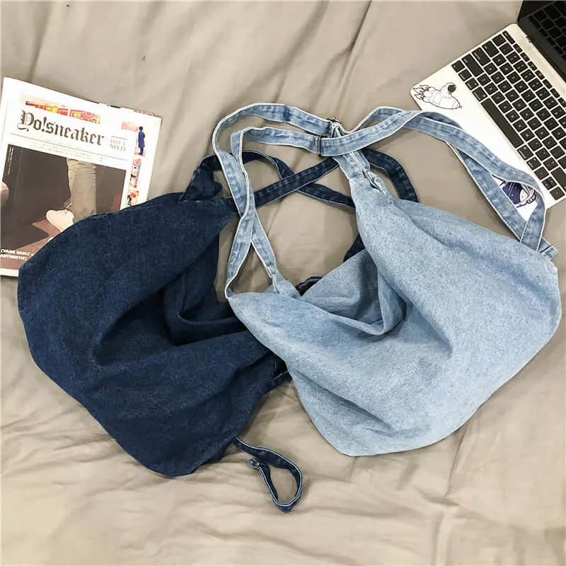 Denim crossbody bag canvas shoulder bag