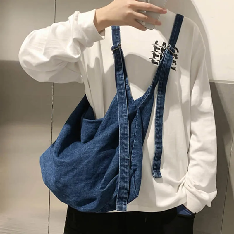 Denim crossbody bag canvas shoulder bag