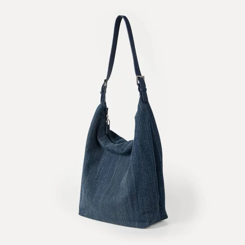 Denim Shoulder Bag with Large Capacity