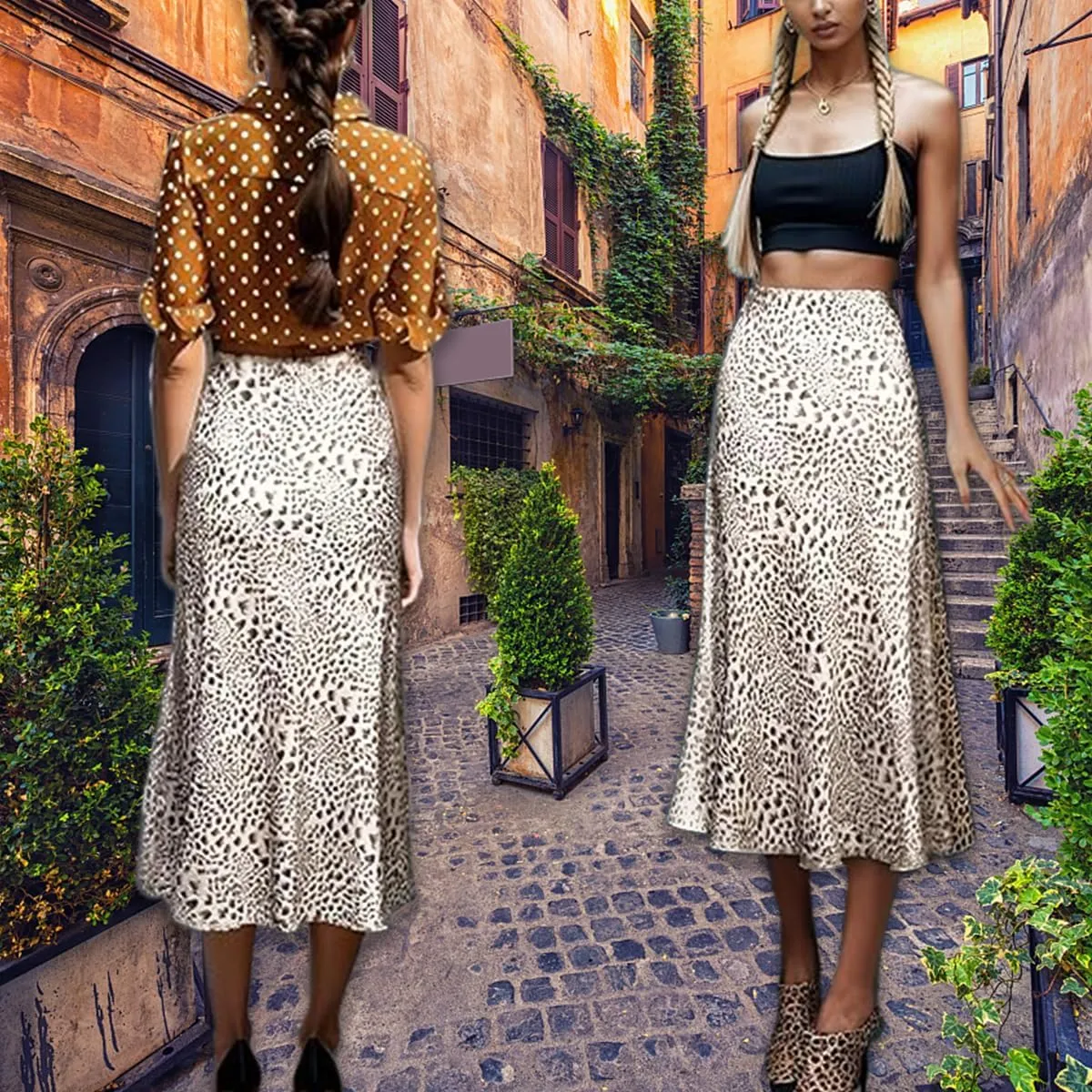 Endearing Anime Plaids Thai Style Maxi Skirt High Waist Invisible Zip Ruffling Bohemia Office Skirt