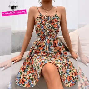 Floral Print Backless Sundress