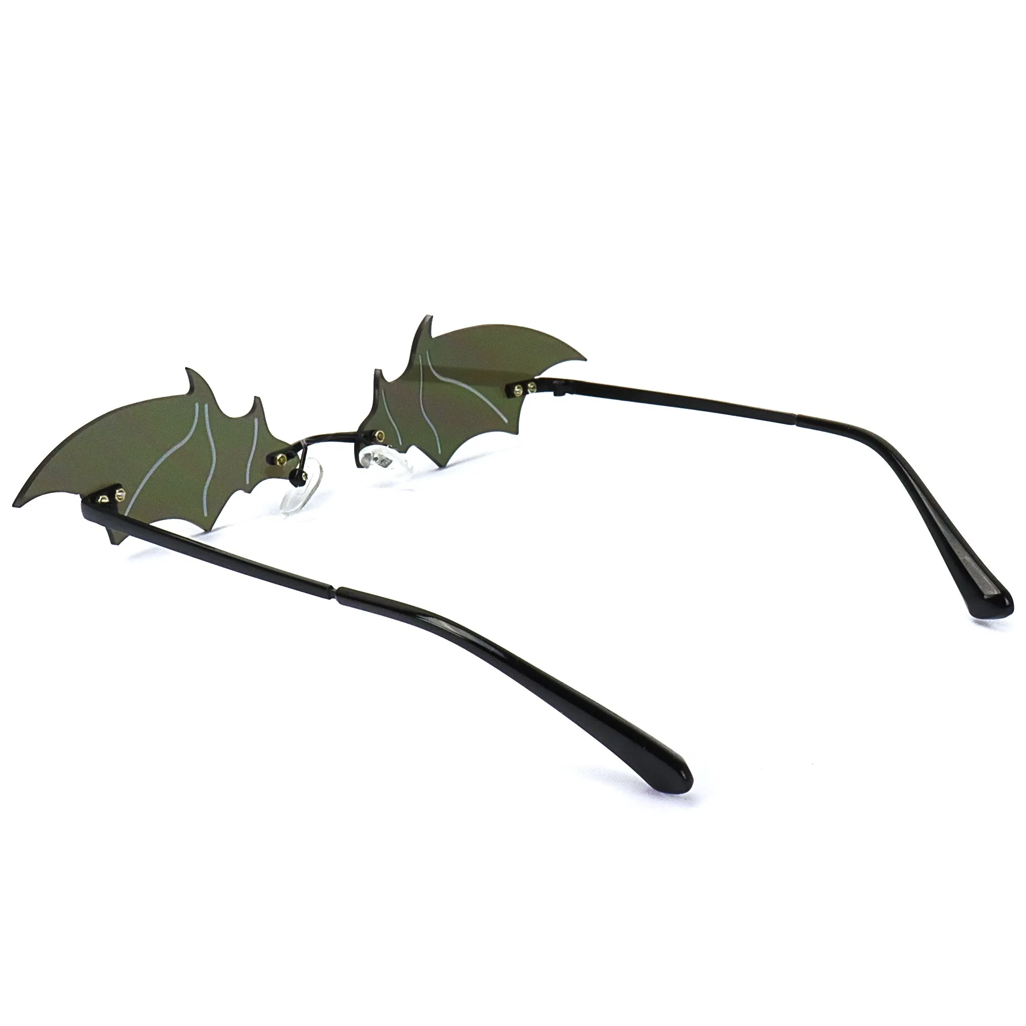 Frameless Bold Bat Sunglasses - Purple