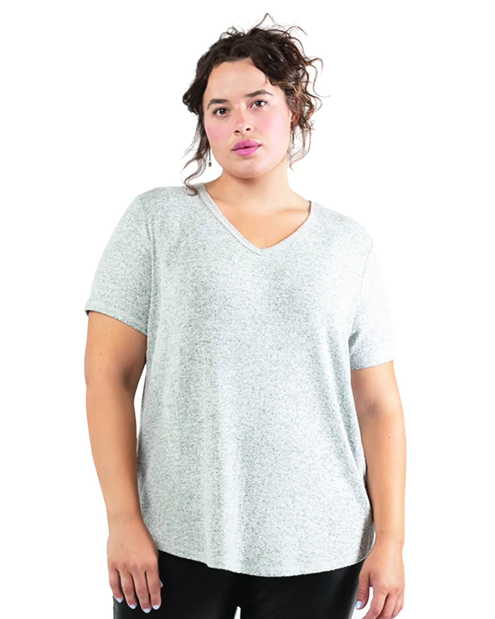 Georgi Soft Knit Top | Light Grey