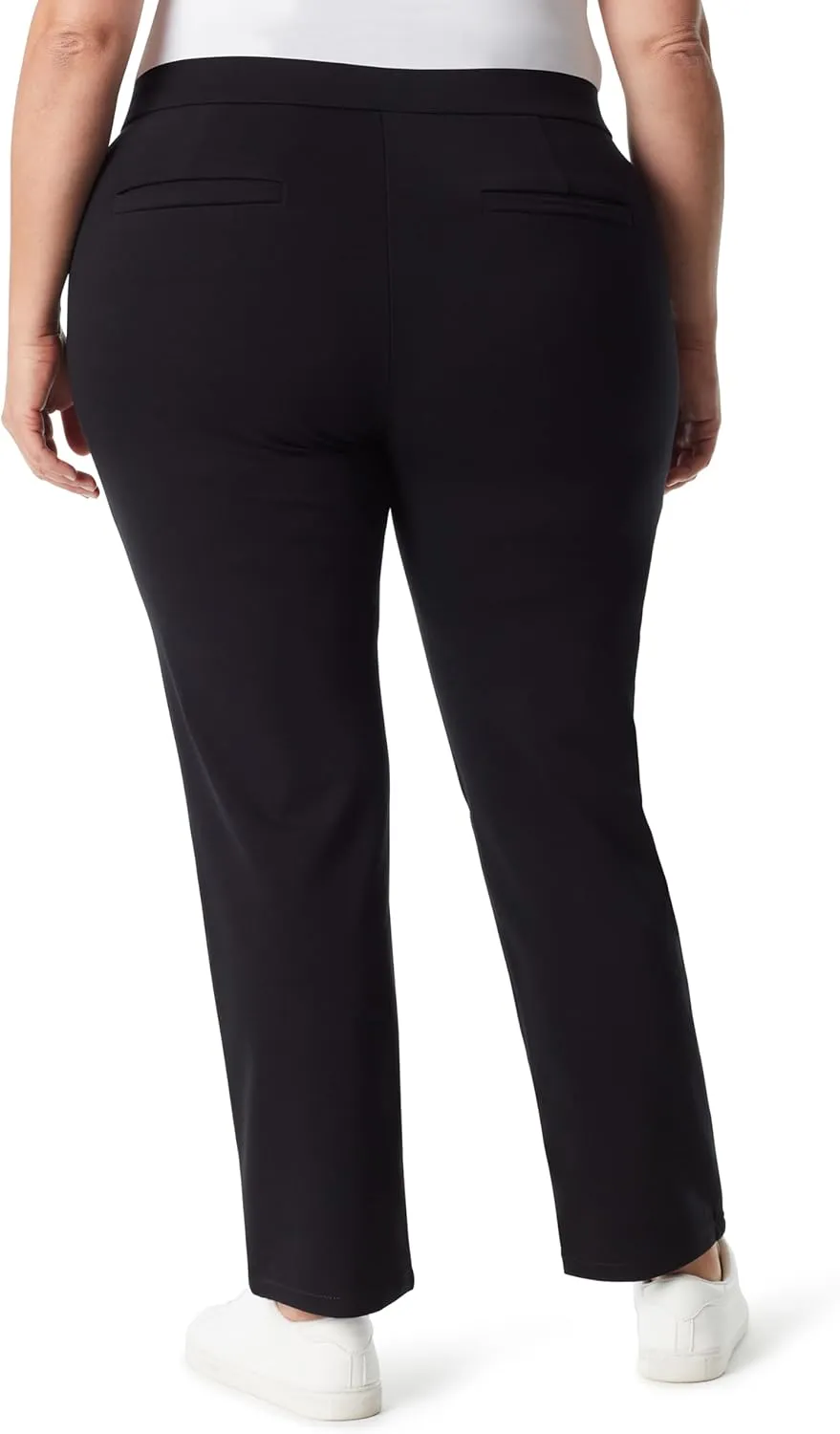 Gloria Vanderbilt Women's Pull on Trouser 4 Pocket Mid Rise Straight Leg Pant Plus