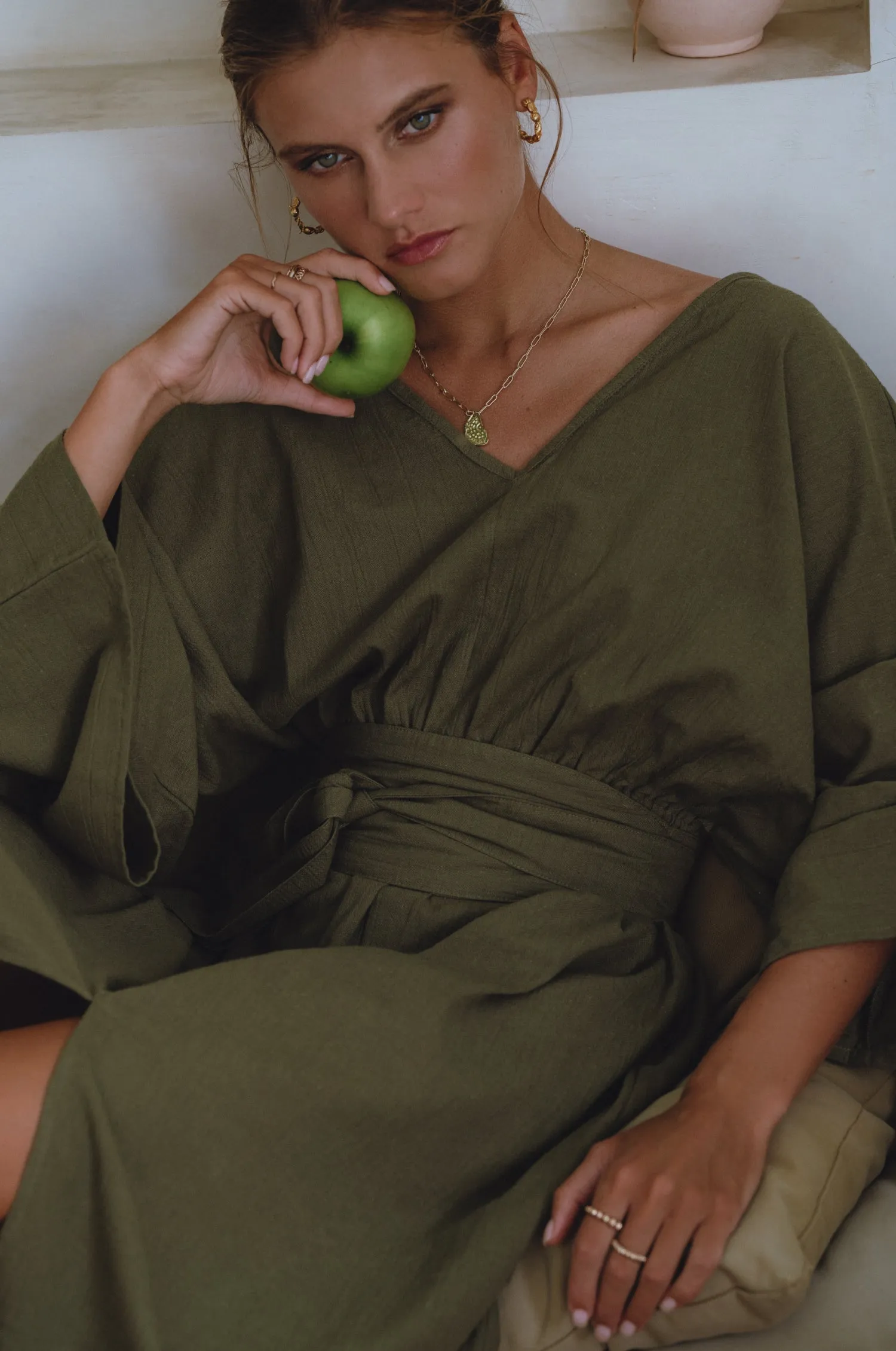 Hana Linen Kimono Dress
