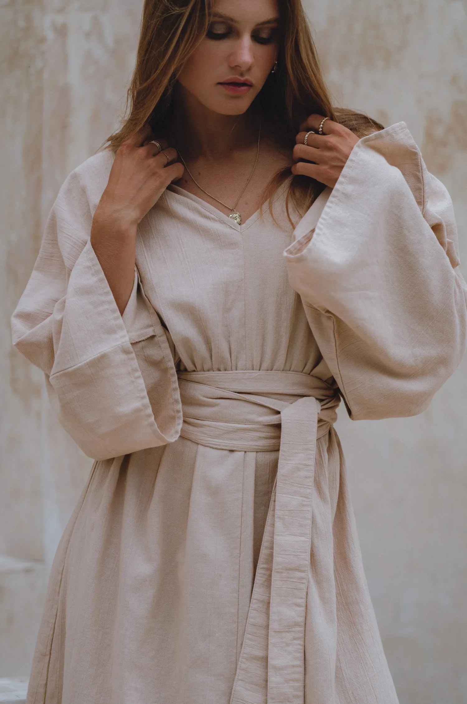 Hana Linen Kimono Dress