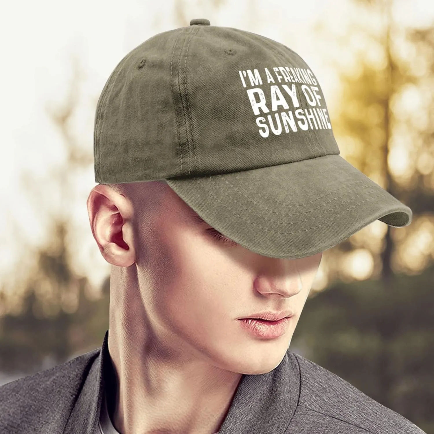 Im A Freaking Ray of Sunshine Hat Men Vintage Mesh Hats for Summer