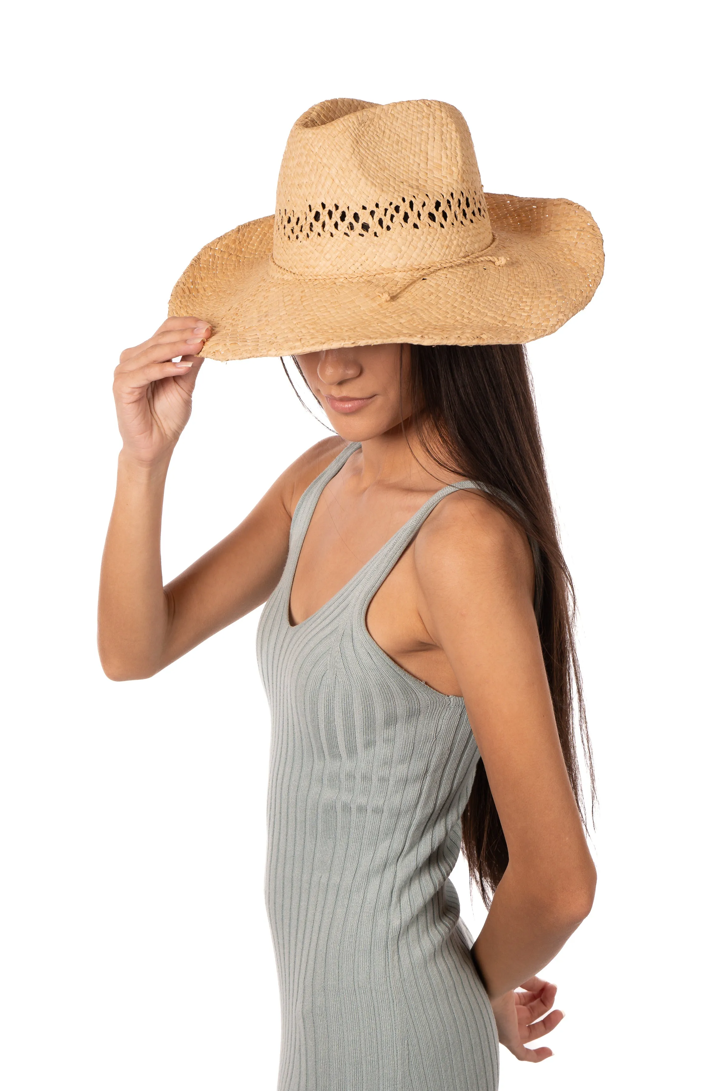 Macho Unisex Straw Cowboy Hats with Adjustable Wire Edge