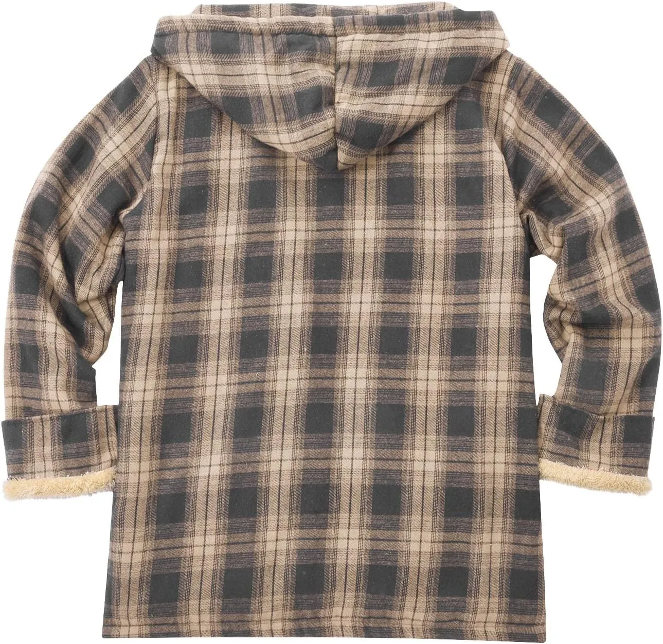 Men's Sherpa Lined Plaid Hoodies Full Zip Hooded Shirt Jacket Thick Fleece Flannel Jackets Soft Warm Coat with Hood
