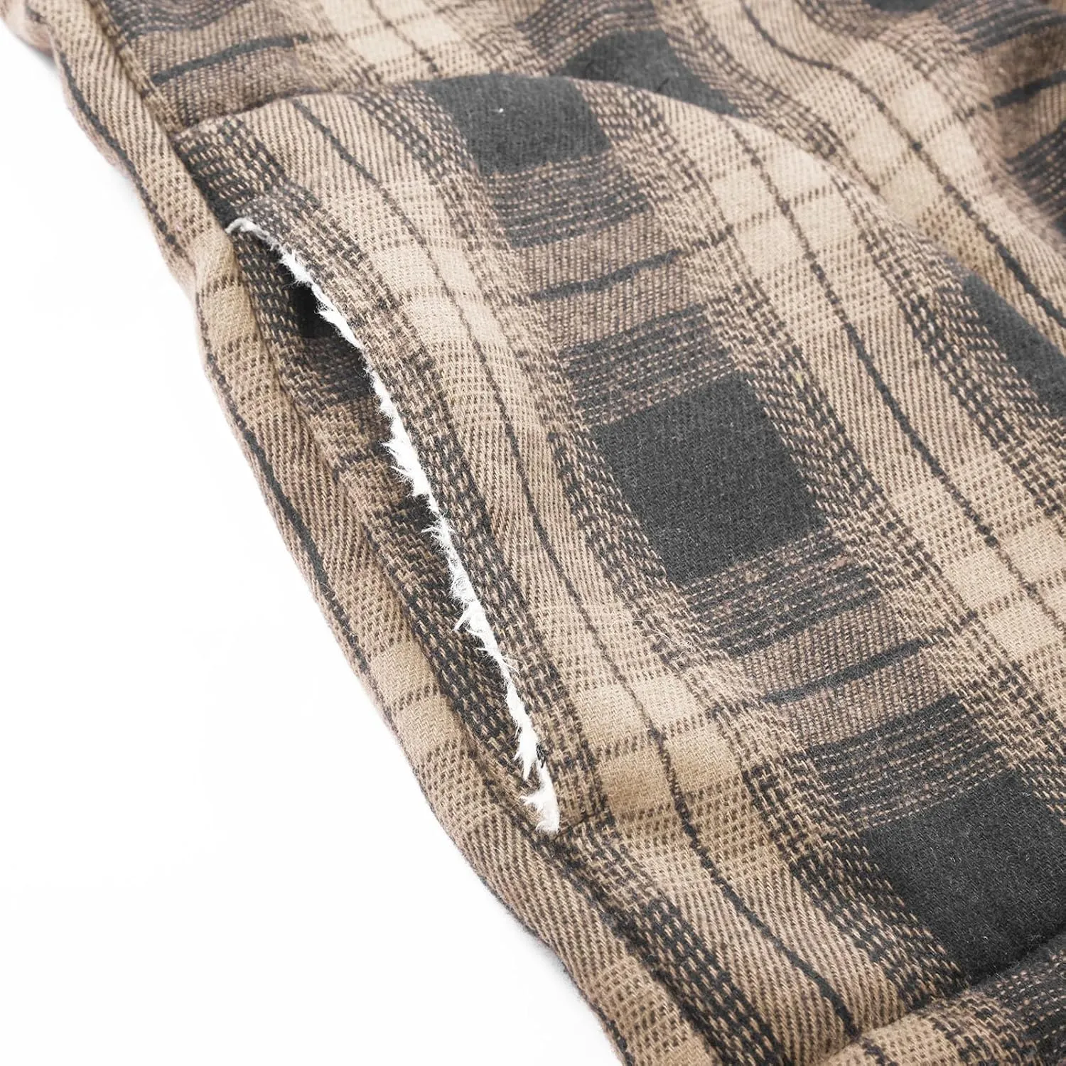 Men's Sherpa Lined Plaid Hoodies Full Zip Hooded Shirt Jacket Thick Fleece Flannel Jackets Soft Warm Coat with Hood
