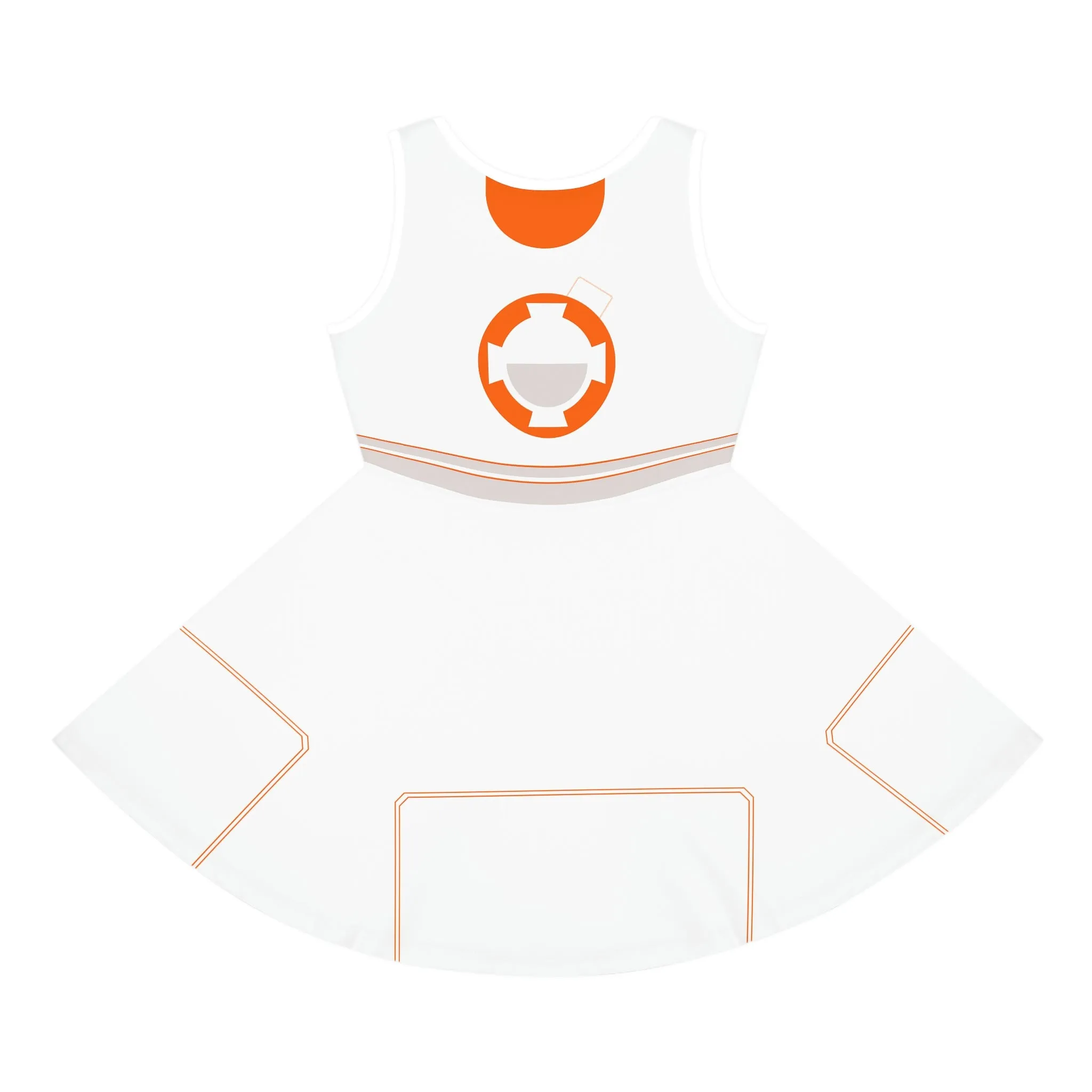 Orange Droid Girls' Sleeveless Sundress (AOP)