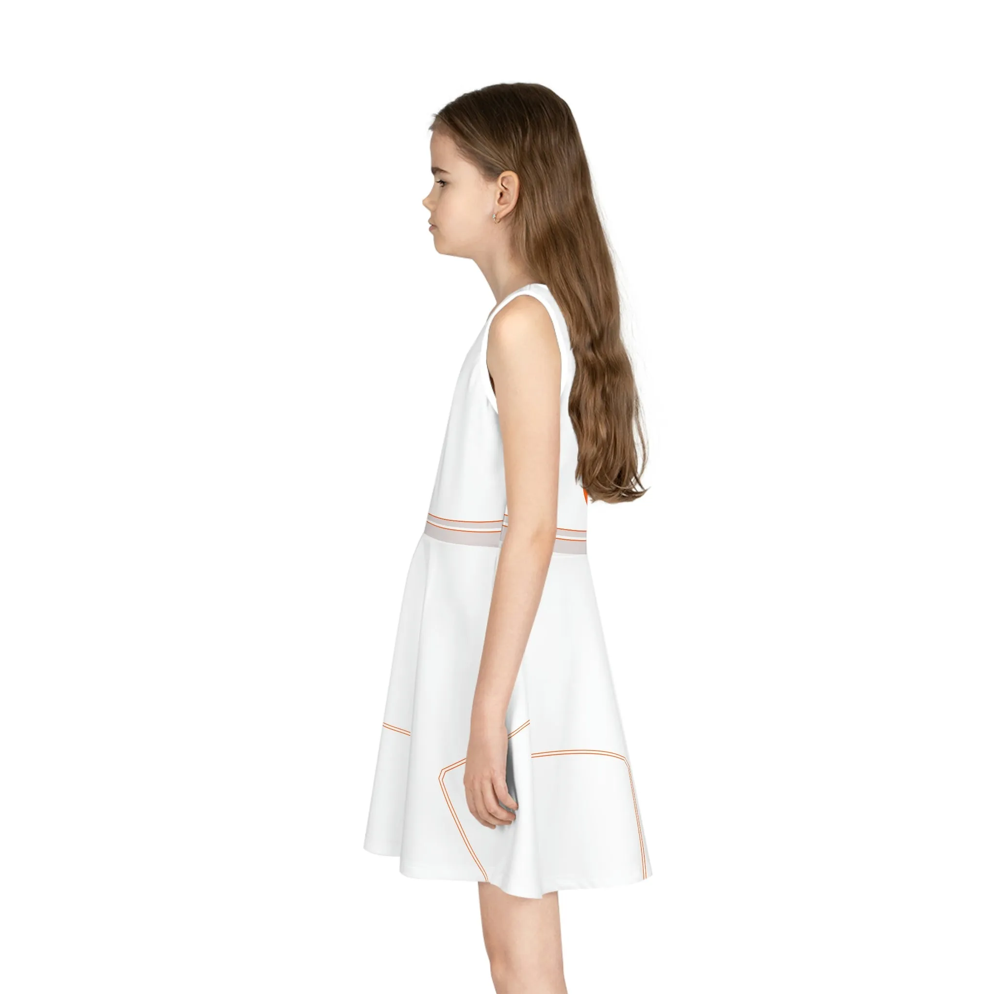 Orange Droid Girls' Sleeveless Sundress (AOP)