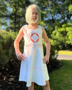 Orange Droid Girls' Sleeveless Sundress (AOP)