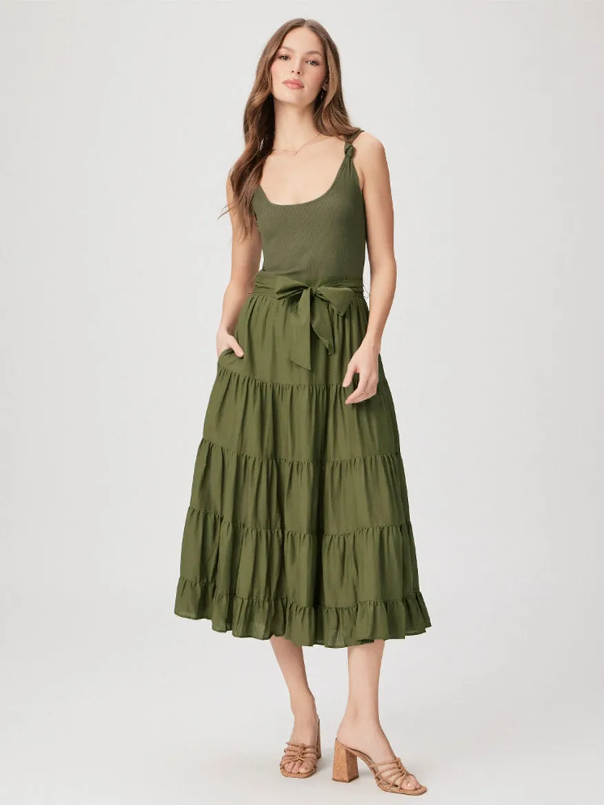 Paige Samosa Dress in Dark Olive