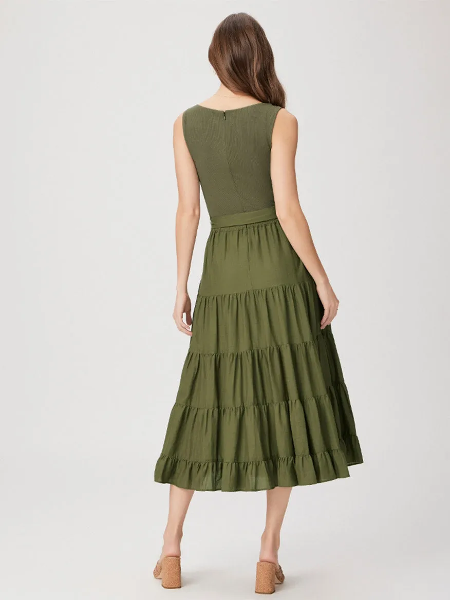 Paige Samosa Dress in Dark Olive