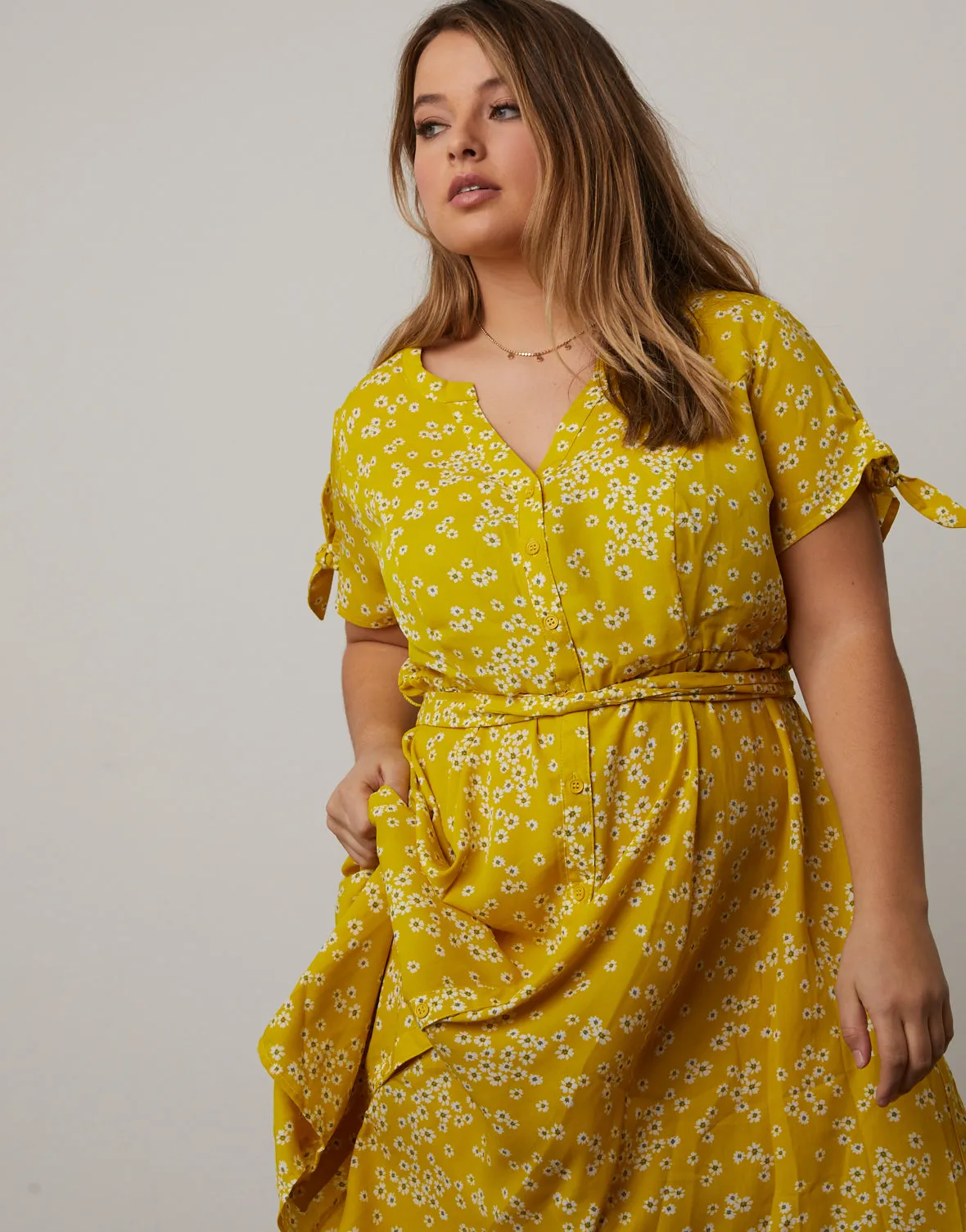 Plus Size Button Down Floral Sundress