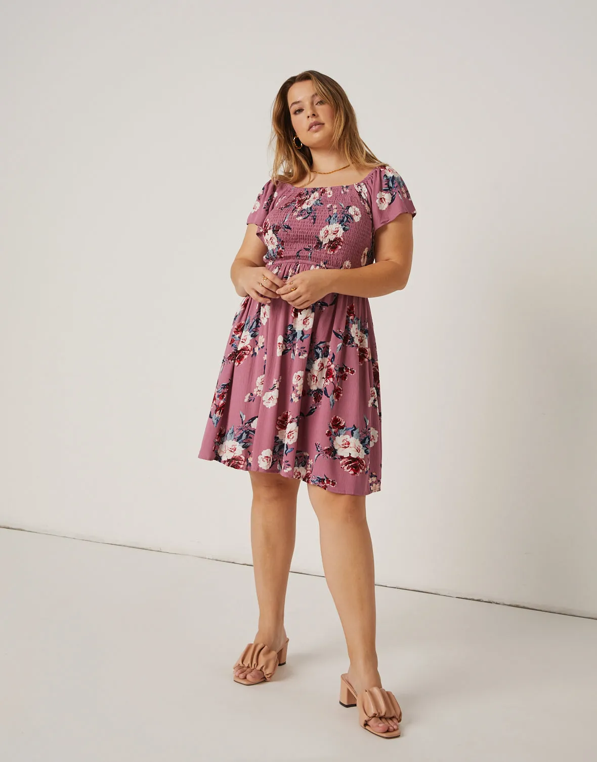 Plus Size Gauzy Floral Sundress