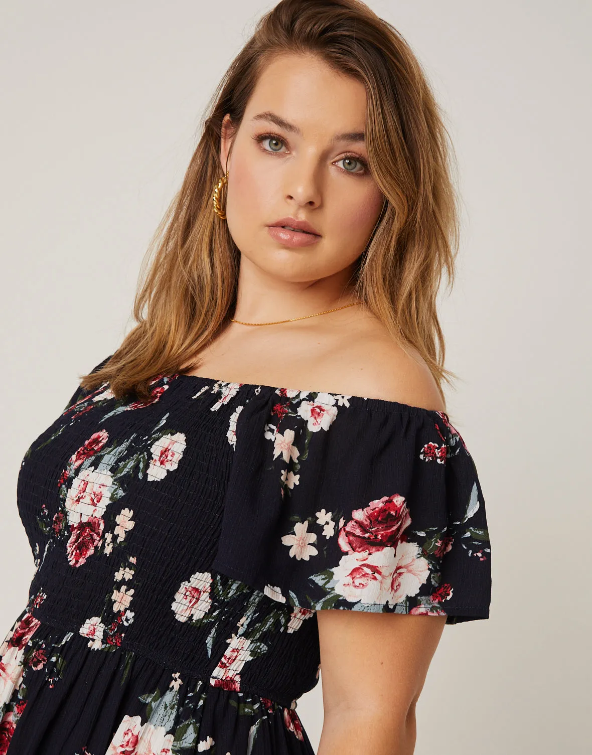 Plus Size Gauzy Floral Sundress