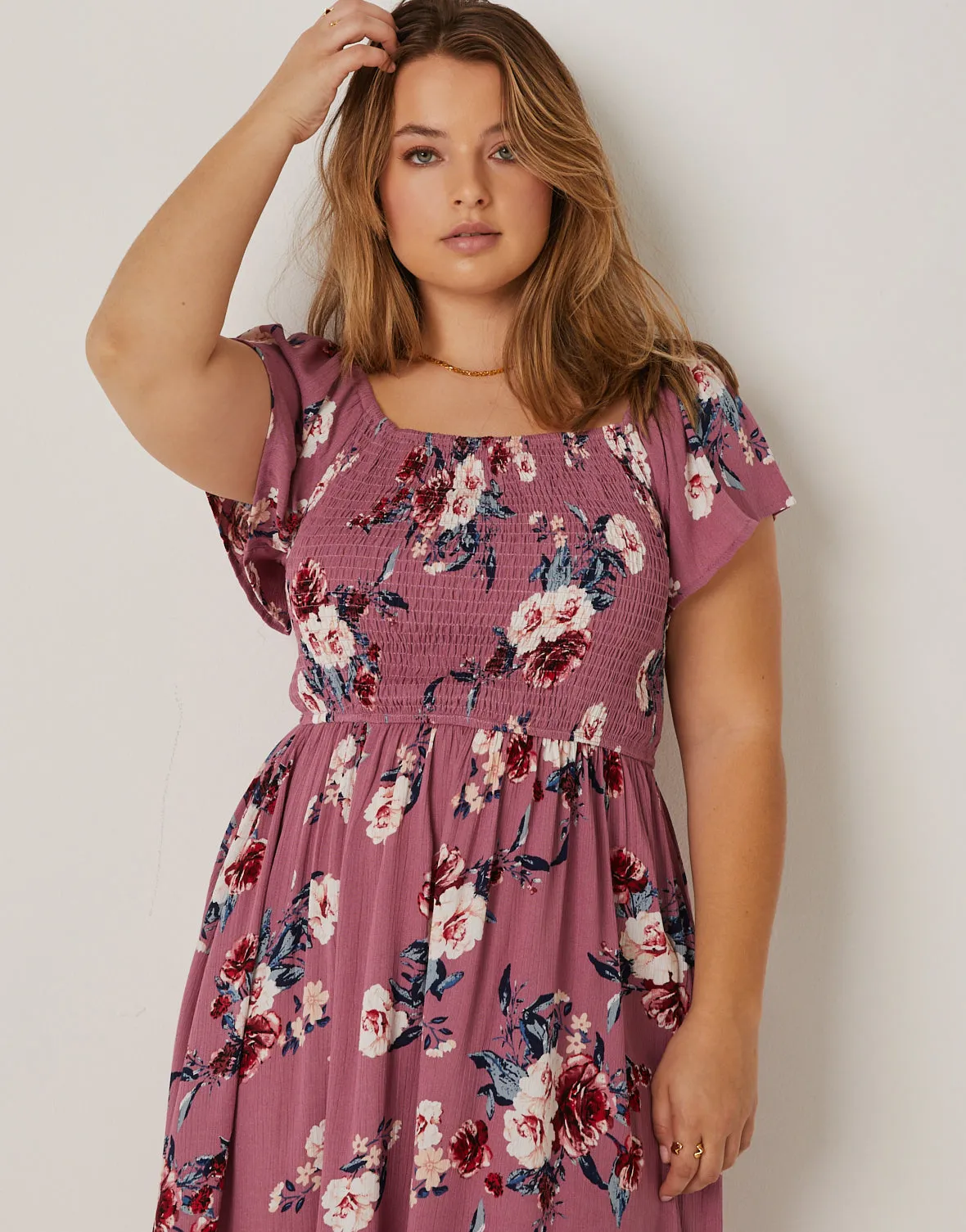 Plus Size Gauzy Floral Sundress