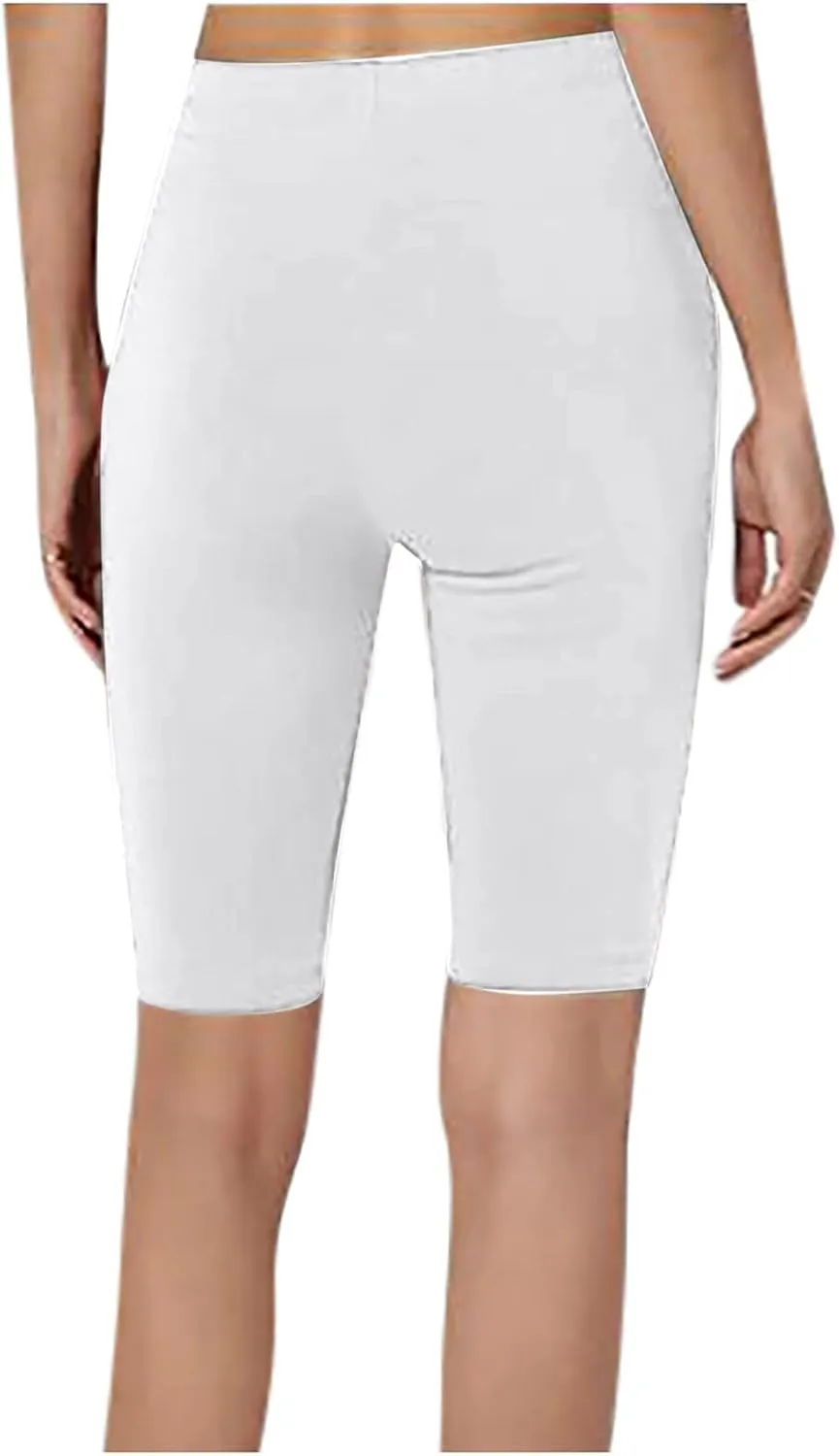 Plus Size Leggings for Women High Waisted Athletic Yoga Shorts Summer Casual Lightweight Soft Workout Lounge Shorts