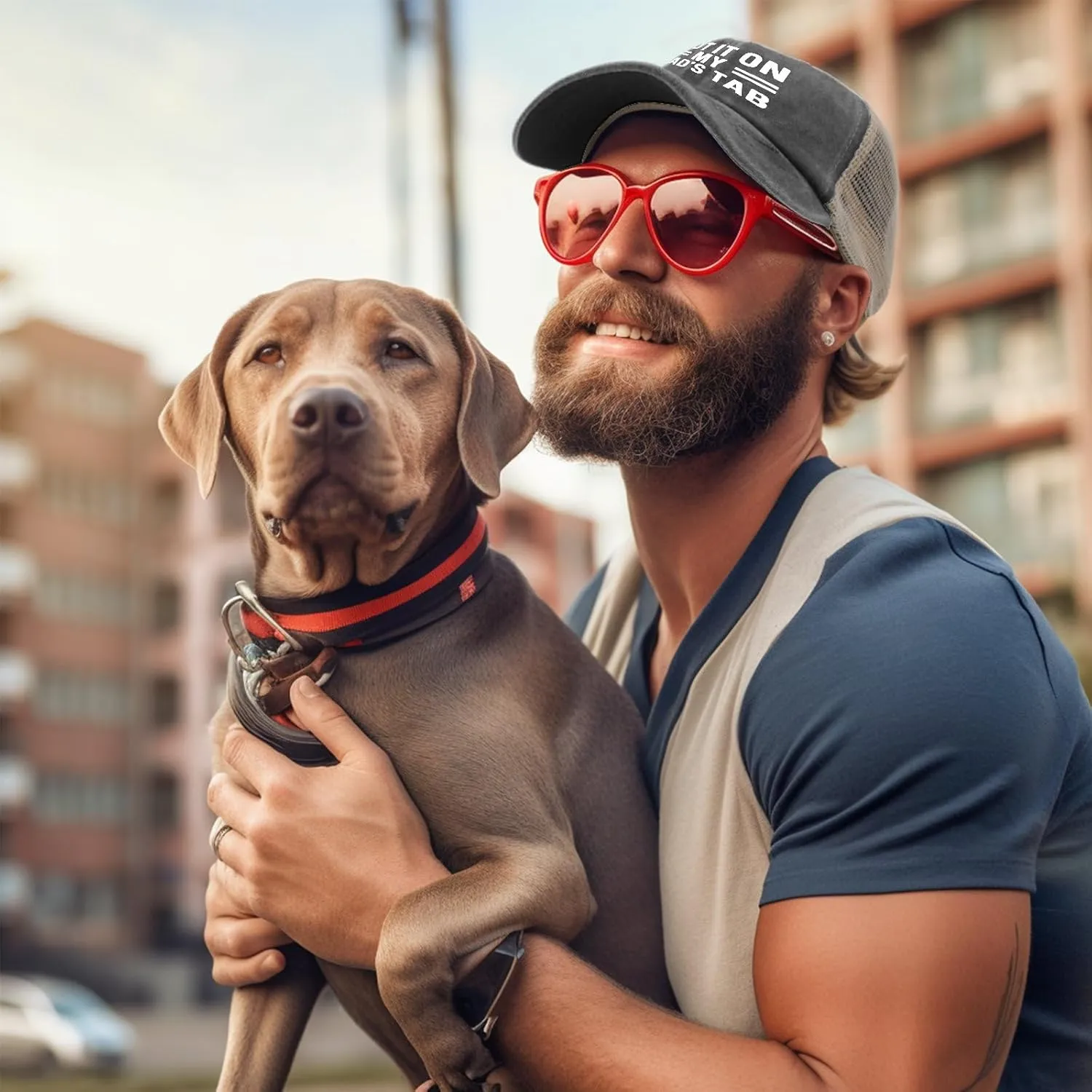 Put IT ON My Dad's TAB Hat Trucker Hat Men Trendy Mesh Hat for Summer